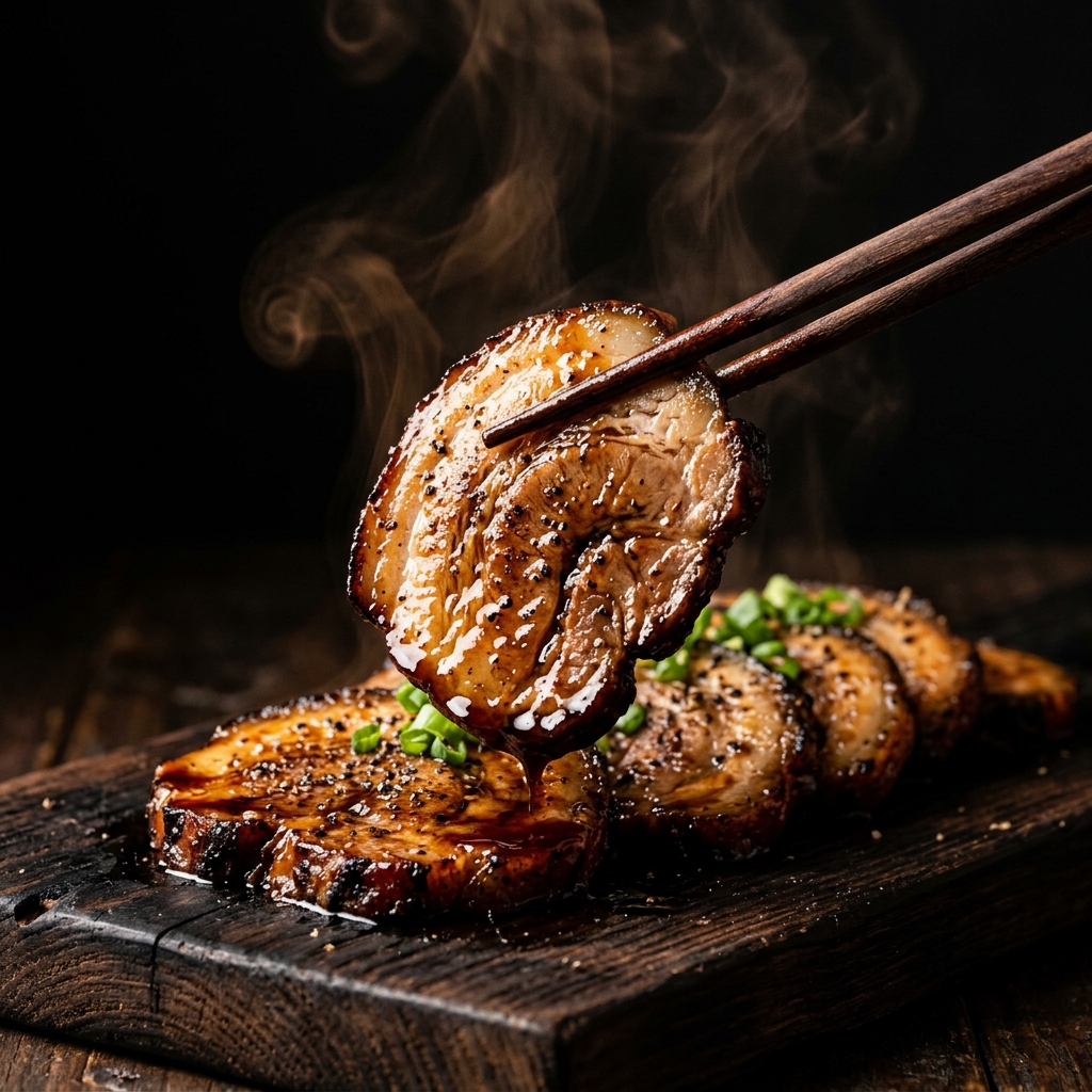 Chashu pork preparation at NOMO